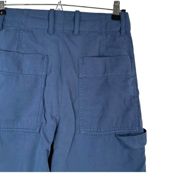 Zara Side striped high waist wide leg cargo Trousers dark navy 90s sz S - Picture 10 of 10